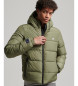 Superdry Quilted hooded jacket Sports green