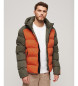 Superdry Hooded Quilted Jacket green, orange