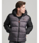 Superdry Quilted jacket with hood and black colour blocking