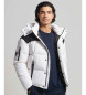 Superdry Veste matelasse  coupe carre avec capuche blanche