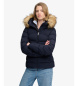 Superdry Giacca Imbottita Fuji con Pelliccia Sintetica e Cappuccio blu marino