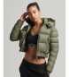 Superdry Korte jas met capuchon Fuji groen