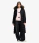 Superdry Fuji Long Jacket with Faux Fur and Hood black