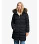 Superdry Fuji Steppjacke mit Kunstfell und Kapuze schwarz