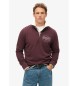 Superdry Jacket with classic graphic and half zip  burgundy