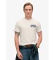 Superdry Klassisches T-Shirt mit beigem Vintage-Logo