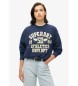 Superdry College Script lockeres Sweatshirt navy