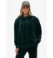 Superdry Country Club Velour Ziphood zielony