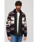 Superdry Chunky strikcardigan med marineblå print