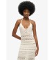 Superdry Vestido midi com borlas de croché brancas