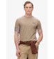 Superdry T-shirt med logobrodyr Essential beige