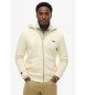 Superdry Off white Essential Logo hættetrøje med lynlås