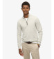 Superdry Essentials Pulover s polkrožnim zadrganjem sive barve
