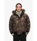 Superdry Everest camouflage bomberjack van imitatiebont