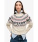 Superdry Beżowy sweter Fairisle