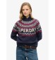 Superdry Granatowy sweter Fairisle