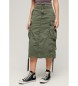 Superdry Green military midi skirt
