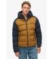 Superdry Hooded quilted jacket with colour blocking Sport navy, mustard