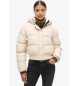 Superdry Sports beige quilted hooded bomber jacket Sports beige