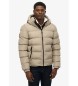 Superdry Wattierte Sportjacke mit Kapuze taupe