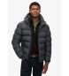 Superdry Casaco desportivo com capuz e acolchoado preto