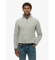 Superdry Half-zip braided knitted jumper Jacob grey