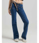 Superdry Niebieskie rozkloszowane jeansy z bawełny organicznej z niskim stanem w stylu vintage