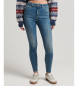 Superdry Skinny jeans met hoge taille in biologisch katoen blauw