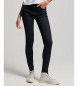 Superdry Højtaljede skinny jeans i økologisk bomuld, sort