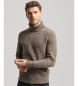 Superdry Brown brushed turtleneck jumper