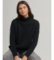 Superdry Eggs jumper with turn-down collar and drop shoulders black