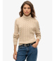 Superdry Jersey de Ochos Holgado Cuello Vuelto taupe
