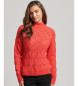 Superdry Roter Pointelle-Strickpullover