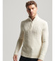 Superdry Vintage Jacob half-zip braided knitted jumper white