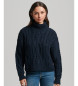 Superdry Knitted jumper with navy polo collar