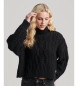 Superdry Braided knitted jumper with black polo collar