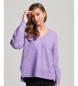 Superdry Oversized lilac V-neck jumper