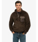 Superdry Polar z wysokim włosiem Half Zip brązowy
