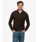 Superdry Jersey Texture Half Zip castanho