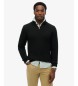 Superdry Pull à demi-fermeture éclair Cotton 
noir