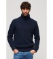 Superdry Merchant Store navy textured turtleneck jumper