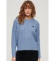 Superdry Blauer Vintage-Pullover aus Zopfstrick