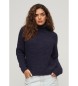 Superdry Jersey holgado de punto con cuello vuelto marino