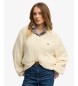 Superdry Maglione oversize a trecce color bianco sporco