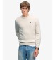Superdry Pull Preppy en coton blanc cassé