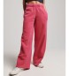 Superdry Pantaloni jogger dritti con effetto lavato rosa