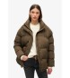 Superdry Veste matelasse mi-longue de couleur marron