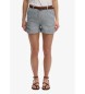 Superdry Szorty Mid Rise Linen niebieskie