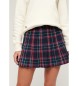 Superdry Mid-waisted navy check mini skirt