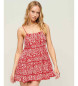 Superdry Czerwona mini sukienka plażowa na ramiączkach